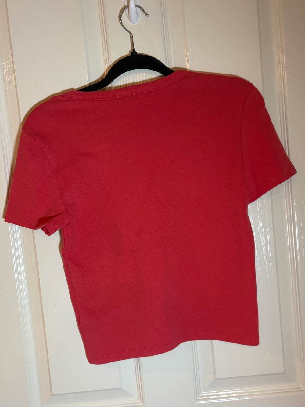 Aritzia Red Cropped Tee with Embroidered Lamb - Picture 3 of 3